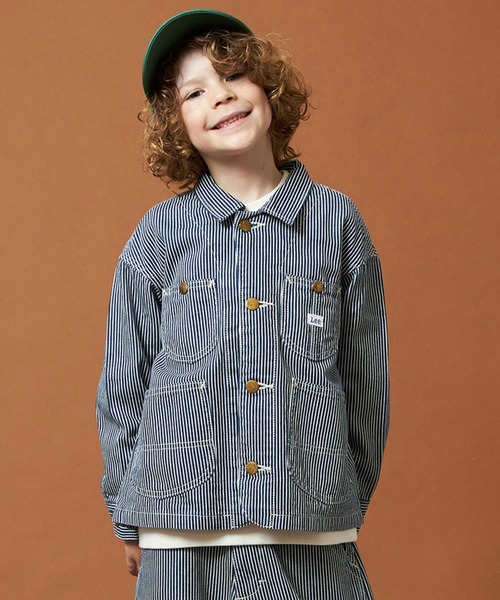 Lee(リー)の「Lee/リー【110-160cm】キッズ ロコジャケット/カバーオール 高品質綿100%(カバーオール・キッズ・インディゴブルー/ブルー/ストライプ・110/120/130/150/160/140)」の22枚目の写真