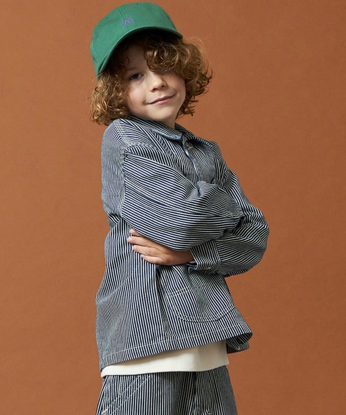 Lee(リー)の「Lee/リー【110-160cm】キッズ ロコジャケット/カバーオール 高品質綿100%(カバーオール・キッズ・インディゴブルー/ブルー/ストライプ・110/120/130/150/160/140)」の19枚目の写真