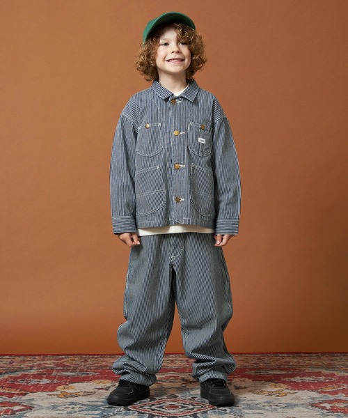 Lee(リー)の「Lee/リー【110-160cm】キッズ ロコジャケット/カバーオール 高品質綿100%(カバーオール・キッズ・インディゴブルー/ブルー/ストライプ・110/120/130/150/160/140)」の17枚目の写真