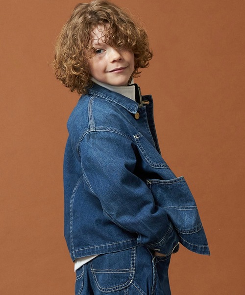 Lee(リー)の「Lee/リー【110-160cm】キッズ ロコジャケット/カバーオール 高品質綿100%(カバーオール・キッズ・インディゴブルー/ブルー/ストライプ・110/120/130/150/160/140)」の13枚目の写真