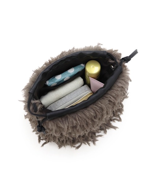 T・S・L（ティーエスエル）の「フェザーファー2way巾着ショルダーバッグ（ショルダーバッグ・レディース・アイボリー/ブラック/チャコール・FREE）」の19枚目の写真