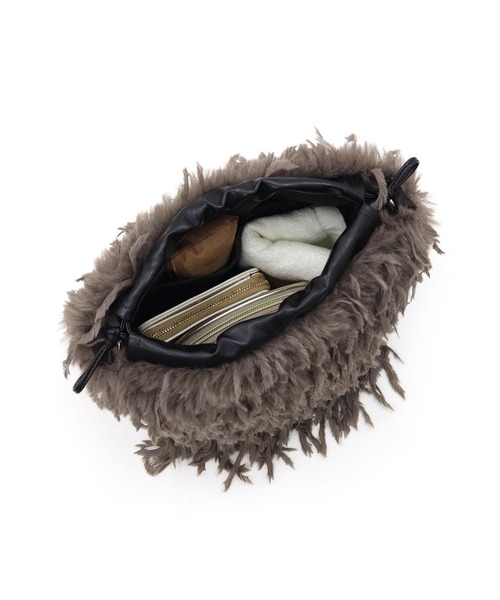 T・S・L（ティーエスエル）の「フェザーファー2way巾着ショルダーバッグ（ショルダーバッグ・レディース・アイボリー/ブラック/チャコール・FREE）」の22枚目の写真