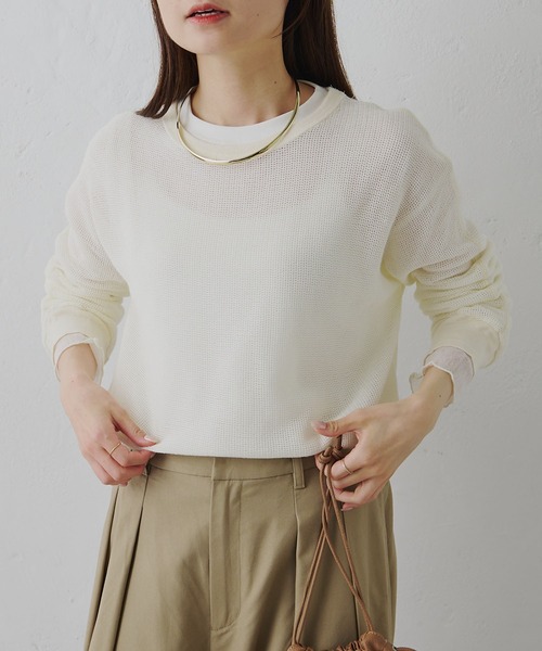 PUAL CE CIN(ピュアルセシン)の「ラッセルメッシュカットソー(Tシャツ/カットソー・レディース・ナチュラル/ブラック・FREE)」の20枚目の写真