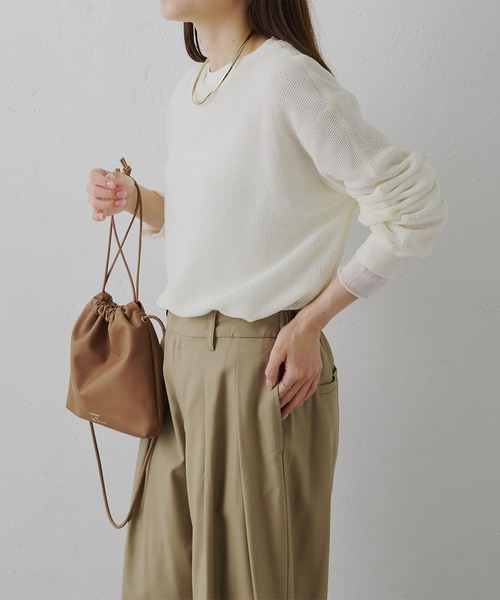 PUAL CE CIN(ピュアルセシン)の「ラッセルメッシュカットソー(Tシャツ/カットソー・レディース・ナチュラル/ブラック・FREE)」の21枚目の写真