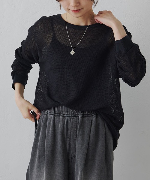 PUAL CE CIN(ピュアルセシン)の「ラッセルメッシュカットソー(Tシャツ/カットソー・レディース・ナチュラル/ブラック・FREE)」の19枚目の写真