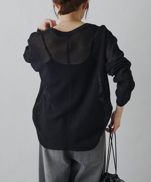 PUAL CE CIN(ピュアルセシン)の「ラッセルメッシュカットソー(Tシャツ/カットソー・レディース・ナチュラル/ブラック・FREE)」の16枚目の写真