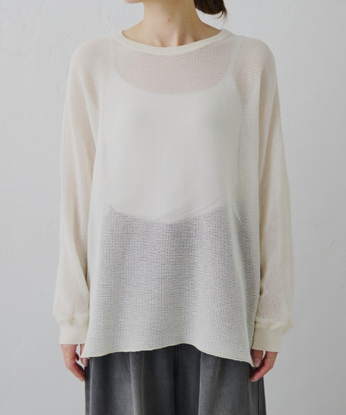 PUAL CE CIN(ピュアルセシン)の「ラッセルメッシュカットソー(Tシャツ/カットソー・レディース・ナチュラル/ブラック・FREE)」の6枚目の写真