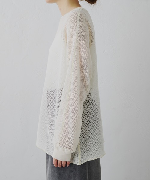 PUAL CE CIN(ピュアルセシン)の「ラッセルメッシュカットソー(Tシャツ/カットソー・レディース・ナチュラル/ブラック・FREE)」の8枚目の写真