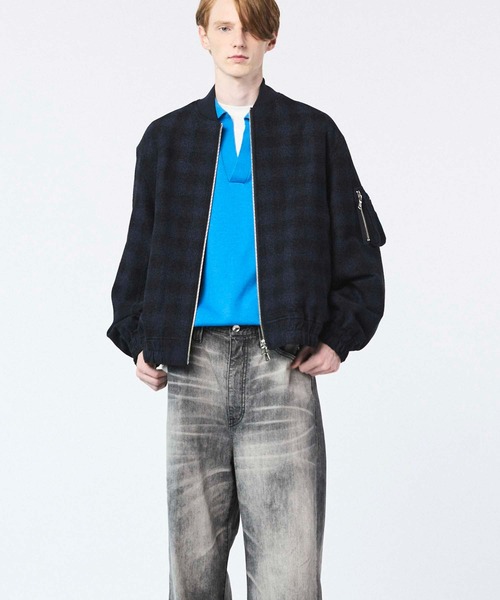 UNISEX》【Italian Dead Stock Fabric】Prime-Over MA-1 Bomber Jacket