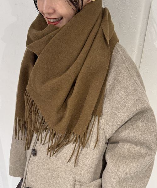 JOURNAL STANDARD(ジャーナルスタンダード)の「《WEB限定追加3》Cashmere ストール(ストール/ショール・レディース・ライトブルー/ブラウン系その他/ウッド・FREE)」の5枚目の写真