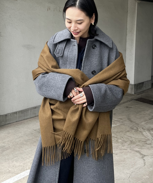 JOURNAL STANDARD(ジャーナルスタンダード)の「《WEB限定追加3》Cashmere ストール(ストール/ショール・レディース・ライトブルー/ブラウン系その他/ウッド・FREE)」の6枚目の写真
