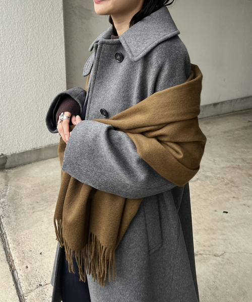 JOURNAL STANDARD(ジャーナルスタンダード)の「《WEB限定追加3》Cashmere ストール(ストール/ショール・レディース・ライトブルー/ブラウン系その他/ウッド・FREE)」の9枚目の写真