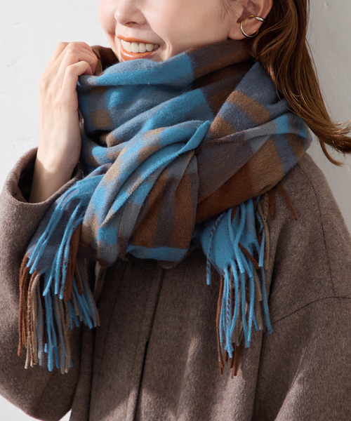 JOURNAL STANDARD(ジャーナルスタンダード)の「《WEB限定追加3》Cashmere ストール(ストール/ショール・レディース・ライトブルー/ブラウン系その他/ウッド・FREE)」の20枚目の写真