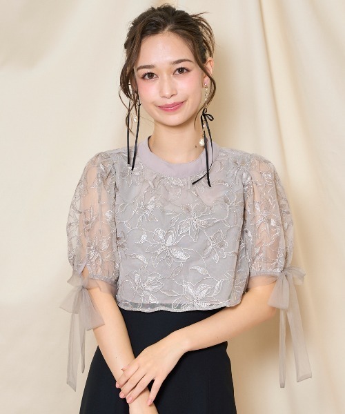 WILLSELECTION(ウィルセレクション)の「リボンスリーブブラウス(シャツ/ブラウス・レディース・ライトグレー/アイボリー/ブラック・FREE)」の12枚目の写真