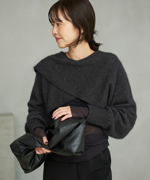 ジャケット・アウター Plage ENRICA CAPE KNIT セール】ENRICA / エンリカ SLEEVE CAPE ニット（ニット/セーター