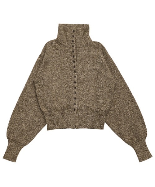 ミックスハイネックボタンデザインカーディガン（カーディガン/ボレロ