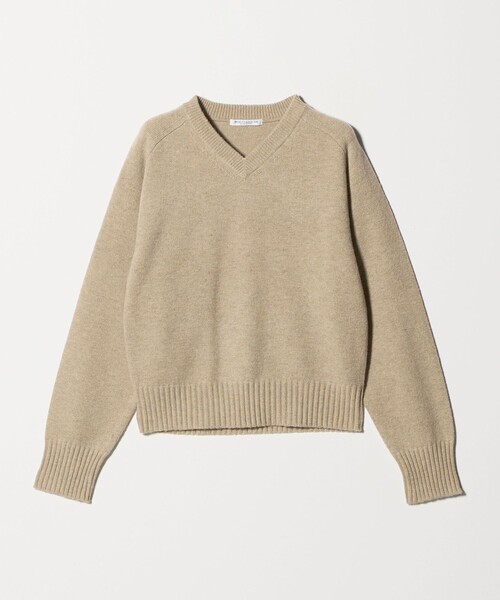 L 美品 24AW H BEAUTY&YOUTH ソリッドウール 9G Vネック エイチビューティアンドユース H BEAUTY＆YOUTH SOLID WOOL