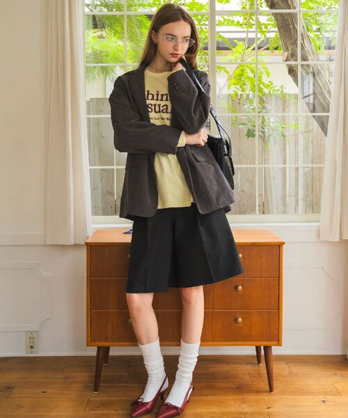 RETRO GIRL（レトロガール）の「コーデュロイテーラーJK（テーラードジャケット・レディース・チャコールグレー/ダークブラウン・FREE）」の10枚目の写真