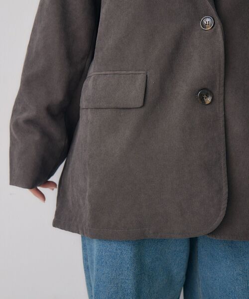 RETRO GIRL（レトロガール）の「コーデュロイテーラーJK（テーラードジャケット・レディース・チャコールグレー/ダークブラウン・FREE）」の4枚目の写真