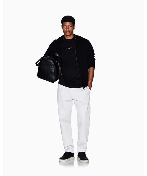 ARMANI EXCHANGE（アルマーニエクスチェンジ）の「【A|X アルマーニ エクスチェンジ】＜ZOZO限定＞AXロゴ コットンピケ 半袖トップス（Tシャツ/カットソー・メンズ・ストーン/ブラック・SMALL/MEDIUM/LARGE/XX-LARGE/X-SMALL/X-LARGE）」の9枚目の写真