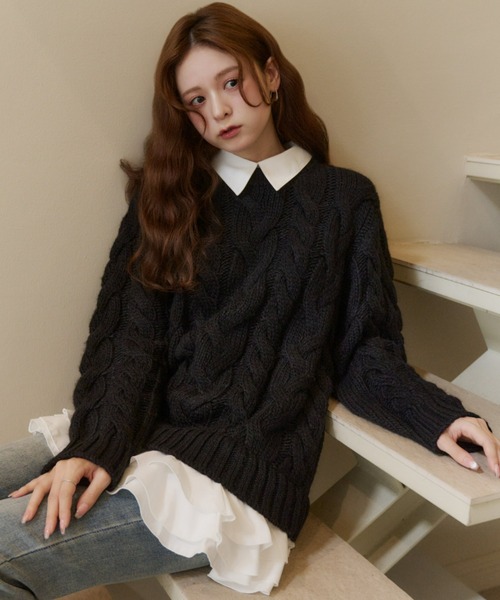 美品✨アドーア　レイヤード　ケープ　プルオーバー　フリル　ウール　黒　38 sankyo shokai ミンク ケープ フリルデザイン 女性用 ボレロ ストール