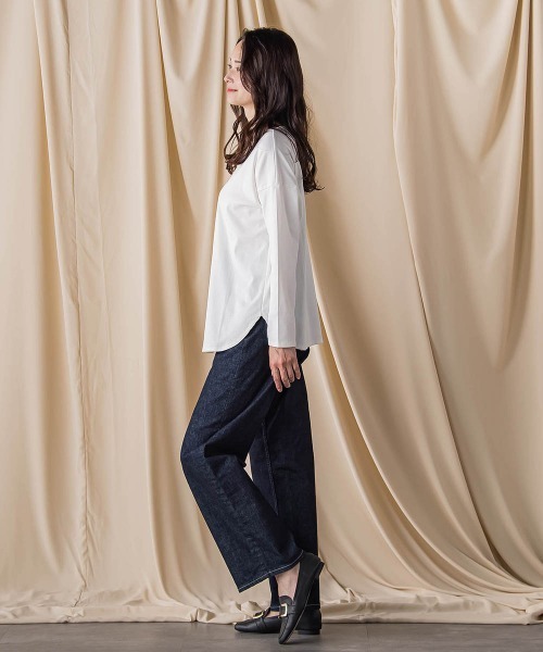 LAUTREAMONT(ロートレアモン)の「エッセンシャルフライスカットソー ≪洗濯機で洗える≫(Tシャツ/カットソー・レディース・ブラック/ブラック系その他/ホワイト・9号)」の17枚目の写真