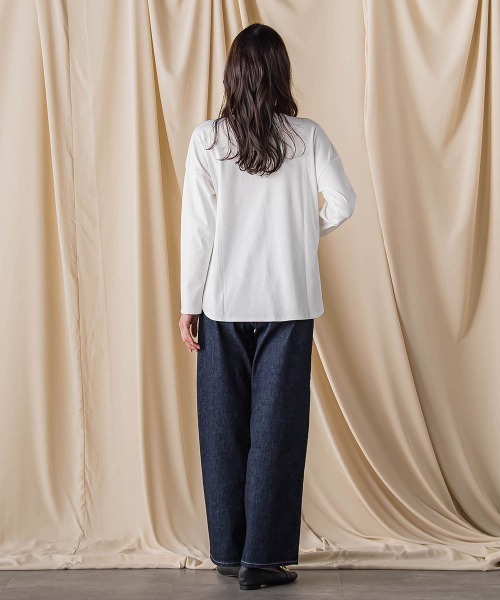 LAUTREAMONT(ロートレアモン)の「エッセンシャルフライスカットソー ≪洗濯機で洗える≫(Tシャツ/カットソー・レディース・ブラック/ブラック系その他/ホワイト・9号)」の9枚目の写真