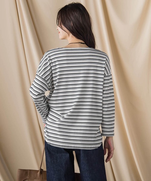 LAUTREAMONT(ロートレアモン)の「エッセンシャルフライスカットソー ≪洗濯機で洗える≫(Tシャツ/カットソー・レディース・ブラック/ブラック系その他/ホワイト・9号)」の11枚目の写真