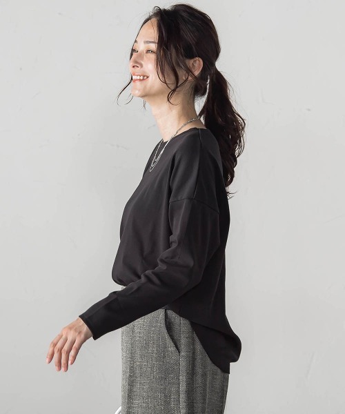 LAUTREAMONT(ロートレアモン)の「エッセンシャルフライスカットソー ≪洗濯機で洗える≫(Tシャツ/カットソー・レディース・ブラック/ブラック系その他/ホワイト・9号)」の14枚目の写真