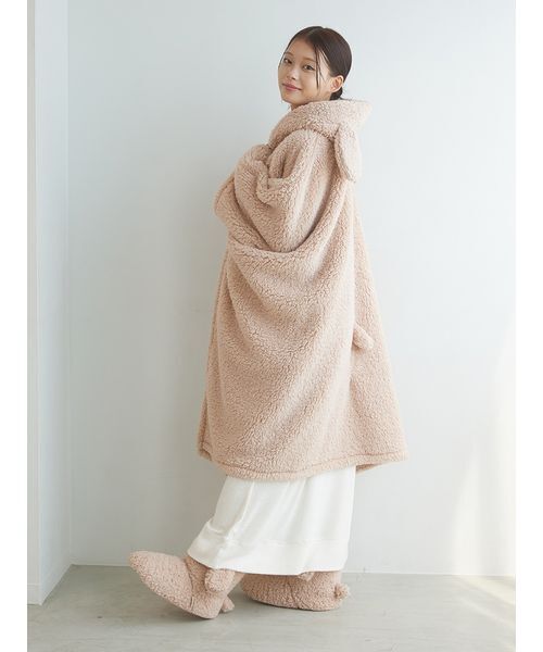 gelato pique Sleep(ジェラートピケスリープ)の「【Sleep】DOG / CAT ルームブーツ(ルームシューズ/スリッパ・レディース・ライトグレー/ベージュ・F)」の12枚目の写真