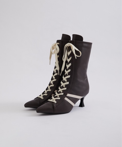 WHO'S WHO gallery（フーズフーギャラリー）の「SLOPPYスニーカーミドルブーツ（ブーツ・レディース・オフホワイト/ブラック/ダークブラウン/キャメル・MEDIUM/LARGE/X-LARGE）」の3枚目の写真