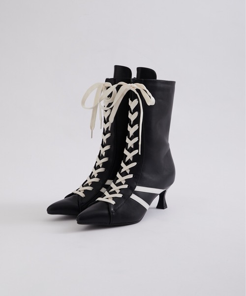 WHO'S WHO gallery（フーズフーギャラリー）の「SLOPPYスニーカーミドルブーツ（ブーツ・レディース・オフホワイト/ブラック/ダークブラウン/キャメル・MEDIUM/LARGE/X-LARGE）」の2枚目の写真