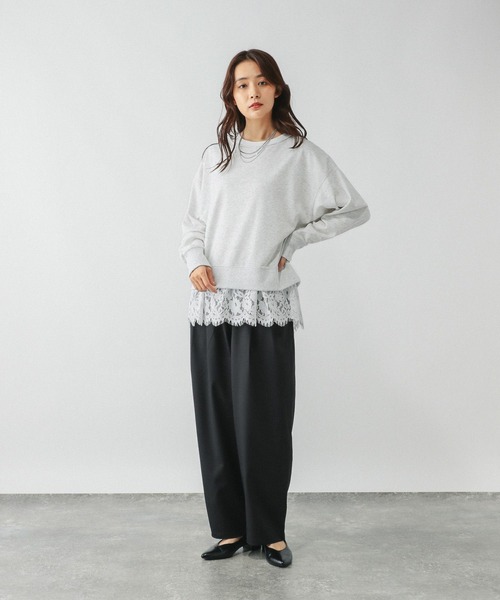 GLOBAL WORK(グローバルワーク)の「ヘビロッTEEデザイン切り替え/587736(Tシャツ/カットソー・レディース・ホワイト系その他2/ホワイト・LARGE/MEDIUM)」の3枚目の写真