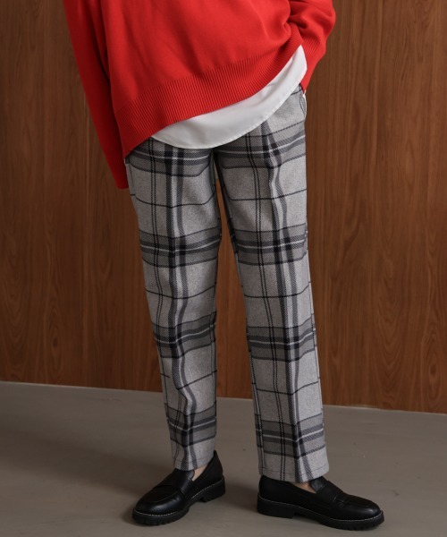 Bou Jeloud（ブージュルード）の「チェック柄ストレートパンツ（その他パンツ・レディース・ブラック/グレー・38/40）」の2枚目の写真