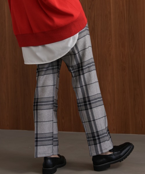 Bou Jeloud（ブージュルード）の「チェック柄ストレートパンツ（その他パンツ・レディース・ブラック/グレー・38/40）」の3枚目の写真