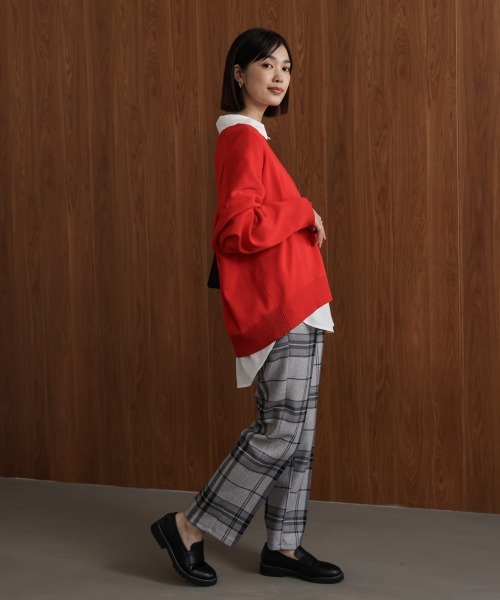 Bou Jeloud（ブージュルード）の「チェック柄ストレートパンツ（その他パンツ・レディース・ブラック/グレー・38/40）」の4枚目の写真