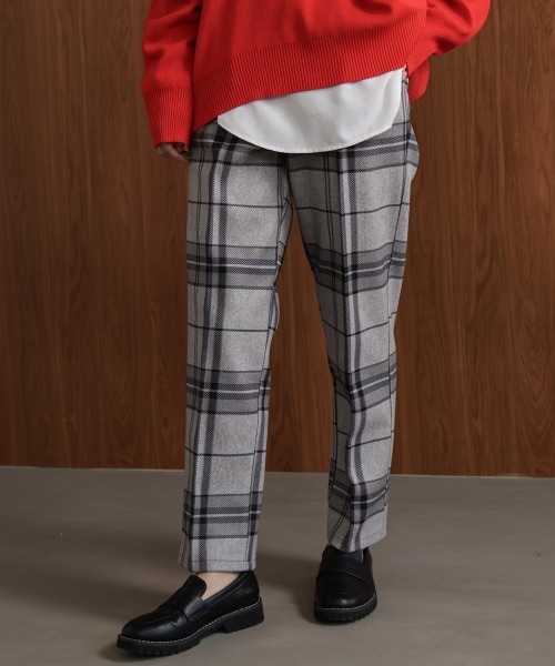 Bou Jeloud（ブージュルード）の「チェック柄ストレートパンツ（その他パンツ・レディース・ブラック/グレー・38/40）」の5枚目の写真