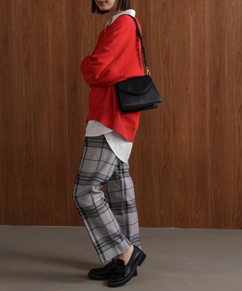 Bou Jeloud（ブージュルード）の「チェック柄ストレートパンツ（その他パンツ・レディース・ブラック/グレー・38/40）」の7枚目の写真