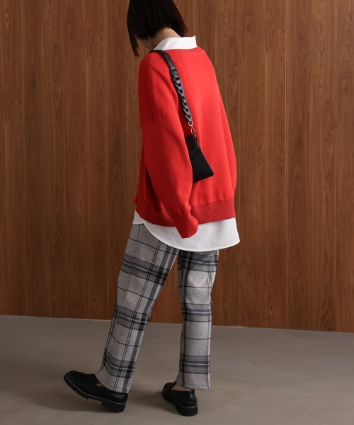 Bou Jeloud（ブージュルード）の「チェック柄ストレートパンツ（その他パンツ・レディース・ブラック/グレー・38/40）」の8枚目の写真