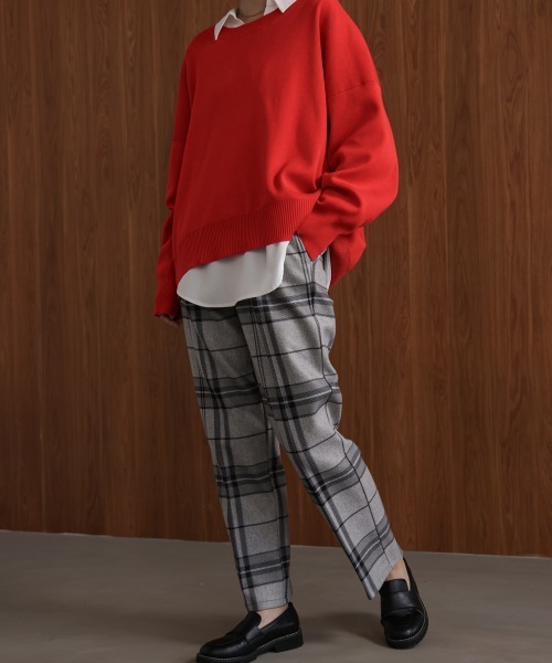 Bou Jeloud（ブージュルード）の「チェック柄ストレートパンツ（その他パンツ・レディース・ブラック/グレー・38/40）」の11枚目の写真