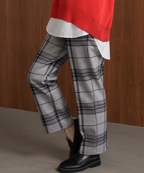 Bou Jeloud（ブージュルード）の「チェック柄ストレートパンツ（その他パンツ・レディース・ブラック/グレー・38/40）」の12枚目の写真