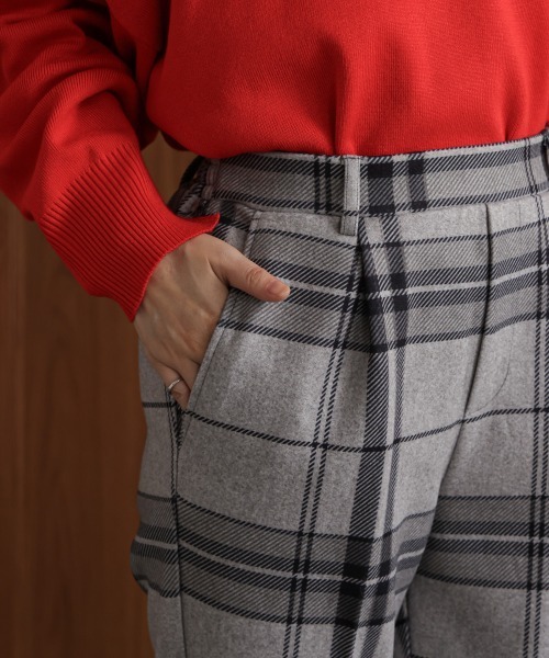 Bou Jeloud（ブージュルード）の「チェック柄ストレートパンツ（その他パンツ・レディース・ブラック/グレー・38/40）」の13枚目の写真