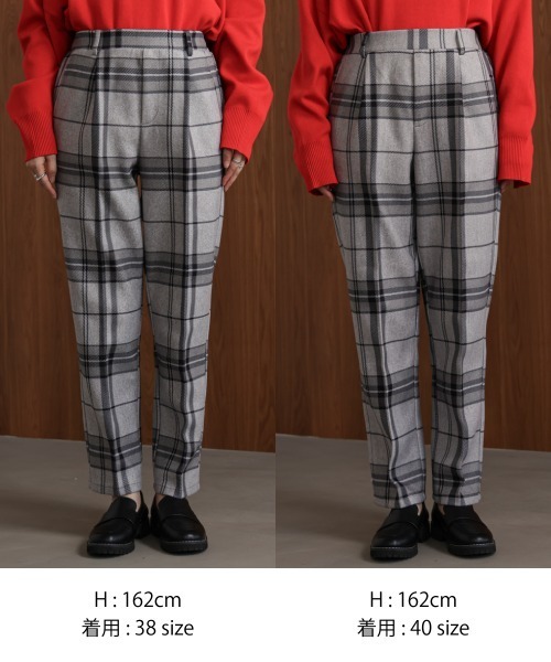 Bou Jeloud（ブージュルード）の「チェック柄ストレートパンツ（その他パンツ・レディース・ブラック/グレー・38/40）」の16枚目の写真