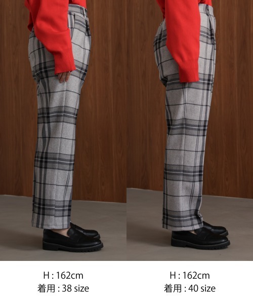 Bou Jeloud（ブージュルード）の「チェック柄ストレートパンツ（その他パンツ・レディース・ブラック/グレー・38/40）」の17枚目の写真
