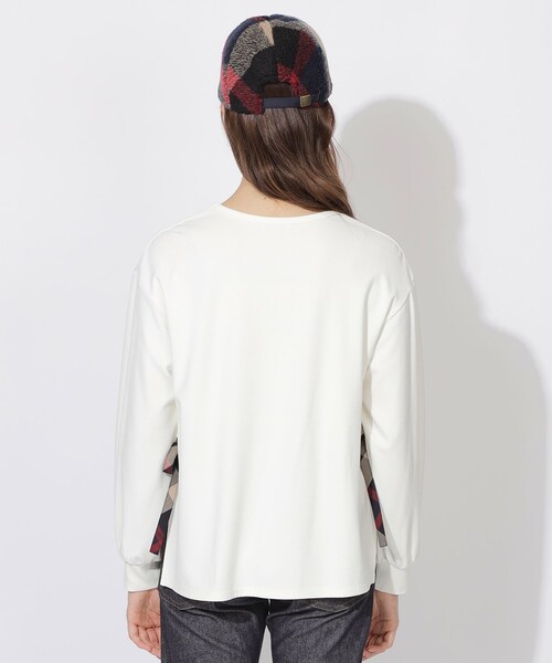 CB CRESTBRIDGE(シービークレストブリッジ)の「【Quiet checkシリーズ】サイドリボンプルオーバー(Tシャツ/カットソー・レディース・ダークネイビー/ホワイト系その他・M)」の5枚目の写真