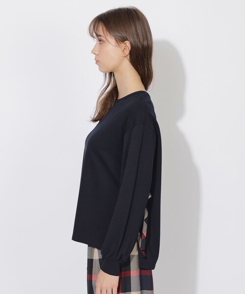 CB CRESTBRIDGE(シービークレストブリッジ)の「【Quiet checkシリーズ】サイドリボンプルオーバー(Tシャツ/カットソー・レディース・ダークネイビー/ホワイト系その他・M)」の9枚目の写真