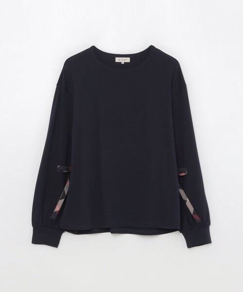 CB CRESTBRIDGE(シービークレストブリッジ)の「【Quiet checkシリーズ】サイドリボンプルオーバー(Tシャツ/カットソー・レディース・ダークネイビー/ホワイト系その他・M)」の12枚目の写真
