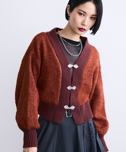 セール】メタルチャイナボタンニットカーディガン（カーディガン