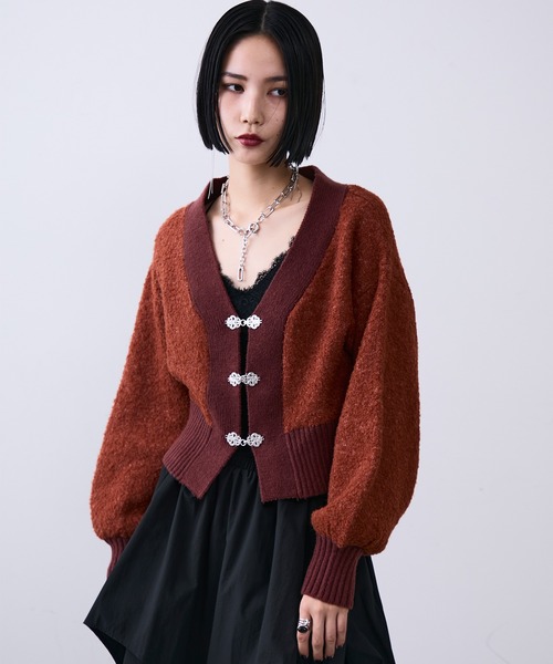 セール】メタルチャイナボタンニットカーディガン（カーディガン