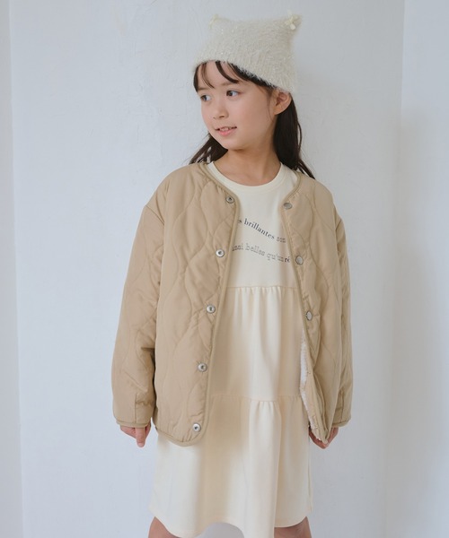 ROPE' PICNIC(ロペピクニック)の「【KIDS/キッズ】リバーシブルチェックボアブルゾン(ブルゾン・キッズ・ネイビー/ベージュ・S/M/L)」の7枚目の写真